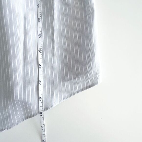 Nordstrom Mens Non Iron Trim Fit Long Sleeve Shirt Stripes Gray Size 17 - Picture 5 of 7